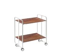 DON HIERRO - Carrito Auxiliar Bauhaus con Ruedas y 2 Estantes, Color Blanco Cedro