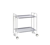 DON HIERRO - Carrito Auxiliar Bauhaus con Ruedas y 2 Estantes, Color Blanco Gray
