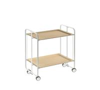 DON HIERRO - Carrito Auxiliar Bauhaus con Ruedas y 2 Estantes, Color Blanco Haya