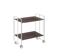 DON HIERRO - Carrito Auxiliar Bauhaus con Ruedas y 2 Estantes, Color Blanco Wengue