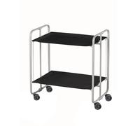 DON HIERRO - Carrito Auxiliar Bauhaus con Ruedas y 2 Estantes, Color Gris Black