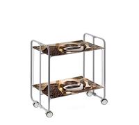 DON HIERRO - Carrito Auxiliar Bauhaus con Ruedas y 2 Estantes, Color Gris Cafe