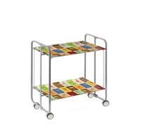 DON HIERRO - Carrito Auxiliar Bauhaus con Ruedas y 2 Estantes, Color Gris Vintage 1