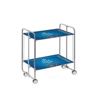 DON HIERRO - Carrito Auxiliar Bauhaus con Ruedas y 2 Estantes, Color Gris Zen