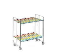 DON HIERRO - Carrito Auxiliar Bauhaus con Ruedas y 2 Estantes, Color Gris Zigzags colores