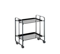 DON HIERRO - Carrito Auxiliar Bauhaus con Ruedas y 2 Estantes, Color Negro Black