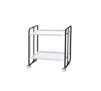 DON HIERRO - Carrito Auxiliar con Ruedas Bauhaus, armazón metálico Color Negro, 2 bandejas-Blanco