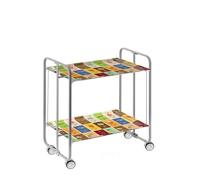 DON HIERRO - Carrito auxiliar con ruedas BAUHAUS, armazón metálico de color gris, 2 bandejas-20