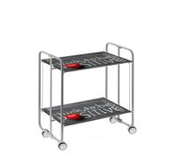 DON HIERRO - Carrito auxiliar con ruedas BAUHAUS, armazón metálico de color gris, 2 bandejas-61