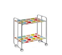 DON HIERRO - Carrito auxiliar con ruedas BAUHAUS, armazón metálico de color gris, 2 bandejas-79