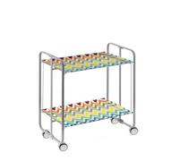 DON HIERRO - Carrito auxiliar con ruedas BAUHAUS, armazón metálico de color gris, 2 bandejas-82