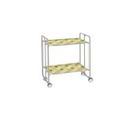 DON HIERRO - Carrito auxiliar con ruedas BAUHAUS, armazón metálico de color gris, 2 bandejas-90