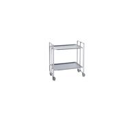 DON HIERRO - Carrito auxiliar con ruedas BAUHAUS, armazón metálico de color gris, 2 bandejas-Gris