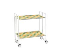DON HIERRO - Carrito auxiliar plegable BAUHAUS con ruedas - Armazón metálico blanco, 2 niveles, 4 posiciones ajustables-90