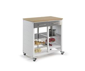 DON HIERRO - Carrito de cocina, Carro verdulero doble, BERGEN Elm 50.000000