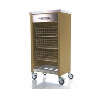 DON HIERRO - Carro de cocina con ruedas, verdulero CHELSEA, encimera en Acero Inoxidable Brown 52.500000