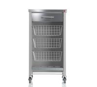 DON HIERRO - Carro de cocina con ruedas, verdulero CHELSEA, encimera en Acero Inoxidable Gray