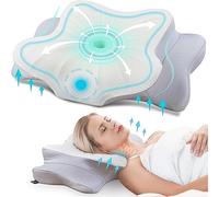 DONAMA Almohada cervical ergonómica de espuma viscoelástica, dos niveles de altura y reposambres, apto para cualquier tipo de sueño