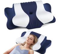 DONAMA Almohada cervical para dormir, almohada de espuma viscoelástica, almohada para los lados, la espalda y el estómago, con funda de almohada