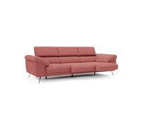 Donatello sofá con 3 asientos extensibles reposabrazos con arcón en tejido desmontable 265 cm rojo