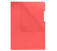 DONAU 1784095PL-04 - Fundas para documentos de tipo L DIN A4, 100 unidades, color: rojo/polipropileno, lámina dura de 180 μm, apertura lateral, transparente, transparente, transparente, cristal,