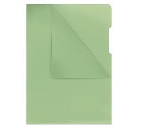 DONAU 1784095PL-06 - Fundas tipo L DIN A4, 100 unidades, color verde, polipropileno duro, 180 μm, apertura lateral, transparente, cristalino, estables, transparentes