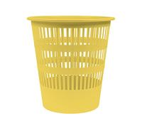 DONAU D307-11 - Cesta de papel de desecho, 12 litros, color pastel amarillo, plástico, para oficina, cocina, estable, producto ecológico de polipropileno, resistente al desgarro, paquete de 1