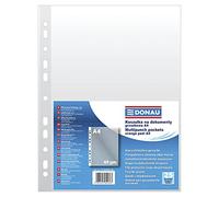 DONAU - Fundas perforadas (polipropileno, tamaño A4, 40 micras, 25 unidades, archivado de documentos, tipo piel de naranja, estándar, material: PP, color, transparente, formato-A4, grosor (mm)-40