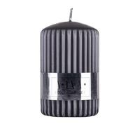 DONAU HOME Velas de parafina de columna acanalada, 60 x 90 mm, antracita, para decoración, velas de barra estriadas, para decoración en el salón, baño, 25 horas de combustión, 1 unidad