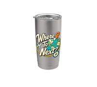 ¿Dónde seguir? Globe Compass Wanderlust Adventure Vaso térmico de acero inoxidable de doble pared