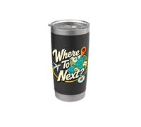 ¿Dónde seguir? Globe Compass Wanderlust Adventure Vaso térmico de acero inoxidable de doble pared