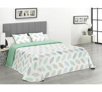 Donegal Collections Colcha Cama 150 - Colcha Bouti Cama 150/160 Estampada Reversible + 2 Cojines Tanble - Colcha Verano/Primavera - Acolchado Fino - Microfibra Extrasuave - Cubre Cama Multiusos