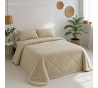 Donegal Collections - Edredón Coralina Borreguito - Disponible en Gris, Beige, Rosa y Azul y para camas de 90cm, 105cm, 135cm, 150cm y 180cm - Invierno largo edredón 270cm Gris Cama 180cm (270x270cm)