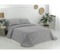 Donegal Collections Edredon Nordico Borreguillo Cama 90 Gris | 180 x 265 cm - Edredon Nordico Cama 90 - Incluye 1 Funda de Cojin 50x70 - Borreguito Ideal Invierno 200 gr² Transpirable, Antiacaros