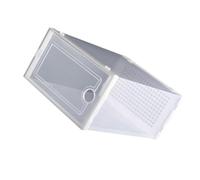 DONFAMDS 2 Piezas Cajas Zapatos Transparentes de Plástico Tipo Cajón Apilables, Resistentes y Prácticas para Guardar Zapatos Diseño Blanco y Fácil Acceso