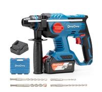 DongCheng Taladro percutor a batería 20V, con 4 brocas SDS-plus, 2,1 J