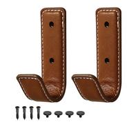 DONGKER Ganchos de pared para abrigos, 2 ganchos de cuero con tornillos y tornillos, cubierta decorativa para dormitorios, vestíbulo, entrada, baño, cocina