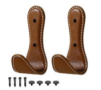 DONGKER Ganchos de pared para abrigos, 2 ganchos de cuero con tornillos y tornillos, cubierta decorativa para dormitorios, vestíbulo, entrada, baño, cocina