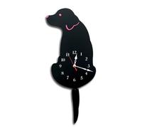 DONGLING Reloj De Pared Personality DIY Clock Living Room Wag Tail Dog Home Creative Wall(White)