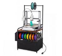 DongRong Soporte para impresora 3D con almacenamiento, mesa de impresora rodante resistente con estantes de 2 niveles a prueba de polvo, patas y ruedas ajustables de almacenamiento de filamentos
