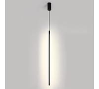 DONHEK Lámpara colgante lineal negra, lámpara colgante de tubo largo, lámpara colgante de noche para dormitorio, lámpara de línea minimalista, luces de techo para sala de estar, oficina, cafetería,