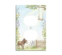 Donkey - Placa de pared dúplex para toma de corriente, diseño de pájaro de naturaleza, color verde, tamaño estándar, placas de pared para enchufes eléctricos para el hogar, sala de estar, decoración