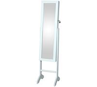 DONREGALOWEB DRW - Espejo joyero de pie con Puerta y Llave de Madera en Color Blanco 35x35x153 cm