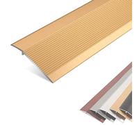 Doorways Reducer Flute Non-Slip Gap Connecting Strips Wood to Tile,4 Inch Wide Floor Transition Strips Uneven, for Carpet Trim/Threshold(Gold,Long 120cm/47.2in)
