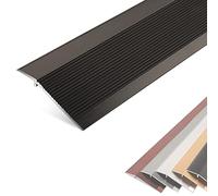 Doorways Reducer Flute Non-Slip Gap Connecting Strips Wood to Tile,4 Inch Wide Floor Transition Strips Uneven, for Carpet Trim/Threshold(Black,Long 140cm/55.1in)