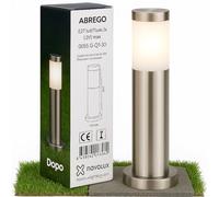 DOPO LIGHTING - Baliza Exterior Jardín ABREGO 45 cm Acero Inoxidable AISI 304 IP44 | Lámpara Exterior E27 para Caminos, Entradas y Terrazas | Poste de Luz Exterior Inox | Bombilla No Incluida