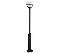 Dopo Lighting - Columna exterior CLIC CLAC GLOBO (H.182cm), uso exterior IP43, columna para exterior clásico con esfera ø27cm para pasillos, entradas, caminos o senderos, E27 42W, negro