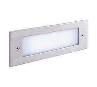 Dopo Lighting - Empotrable de pared BARLIA, uso exterior IP54, empotrable de pared exterior en aluminio acabado inox, ideal para pasillos, entradas, fachadas, LED SMD AC 2W
