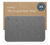 Dorai Home Bath Stone - Alfombrilla de piedra para baño, secado rápido, superficie antideslizante, almohadilla inferior de goma, color pizarra de lluvia