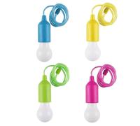 Dorccsi 4 Bombillas LED portátiles con cordón para Colgar, Funciona con Pilas, para Camping, Fiestas, Bodas, Festivales, iluminación, decoración de Habitaciones Infantiles (sin Pilas).